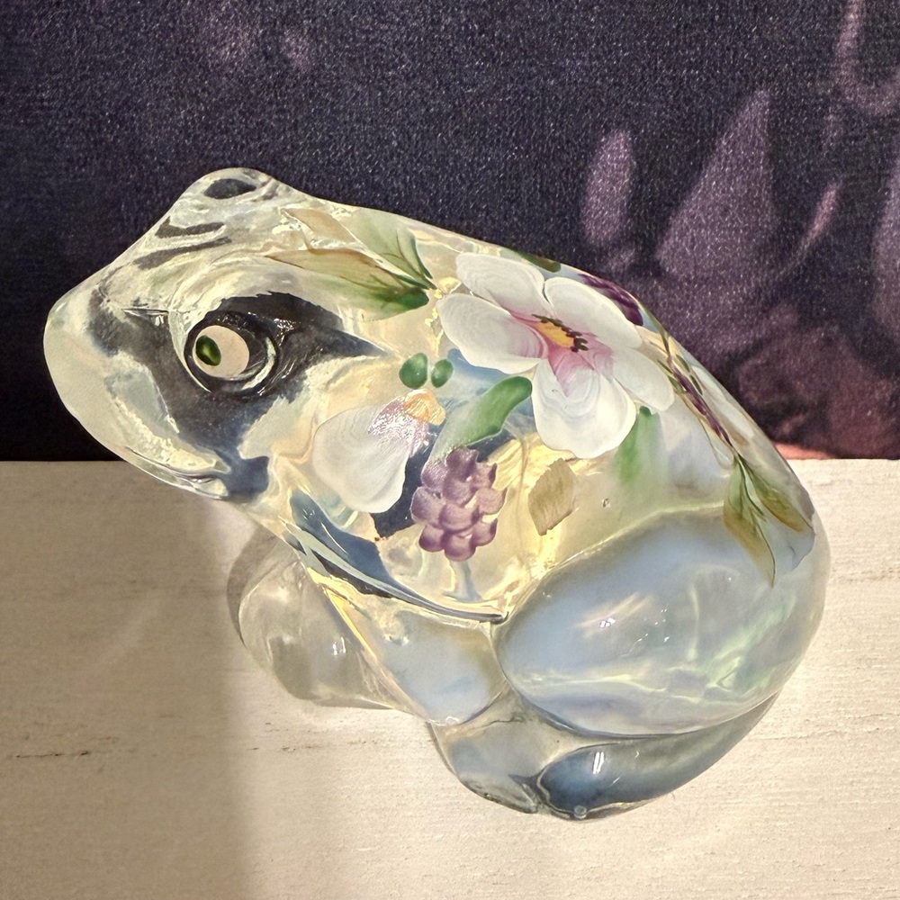 Fenton Opalescent Glass Frog